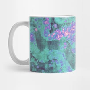 Abstract bright purple and turquoise blue batik texture Mug